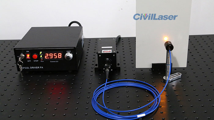 589nm fiber coupled laser